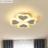 Modern White Led Ceiling Light Fixture For Bedrooms - Clover Design With Acrylic Material