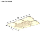 Modern White Led Ceiling Light With Crystal Ball - 23.5’/35.5’ W