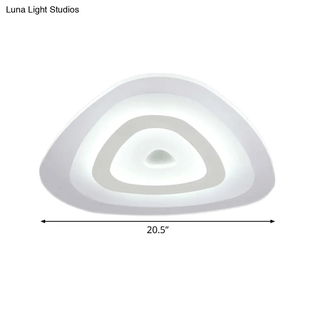 Modern White Led Ceiling Mounted Lamp - Acrylic Layered Triangle Thin Flush Light
