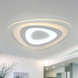 Modern White Led Ceiling Mounted Lamp - Acrylic Layered Triangle Thin Flush Light