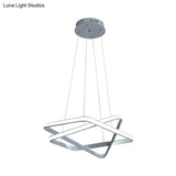 Modern White Led Chandelier Lighting: Seamless Acrylic Hang Light With Warm/White