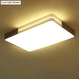 Modern White Led Flush Mount Ceiling Light For Living Room – Square/Rectangular Acrylic Shade