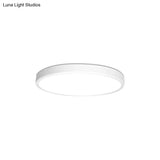 Modern White Led Flush Mount Light - Ultra Thin Ceiling Lighting With Acrylic Shade For Bedroom