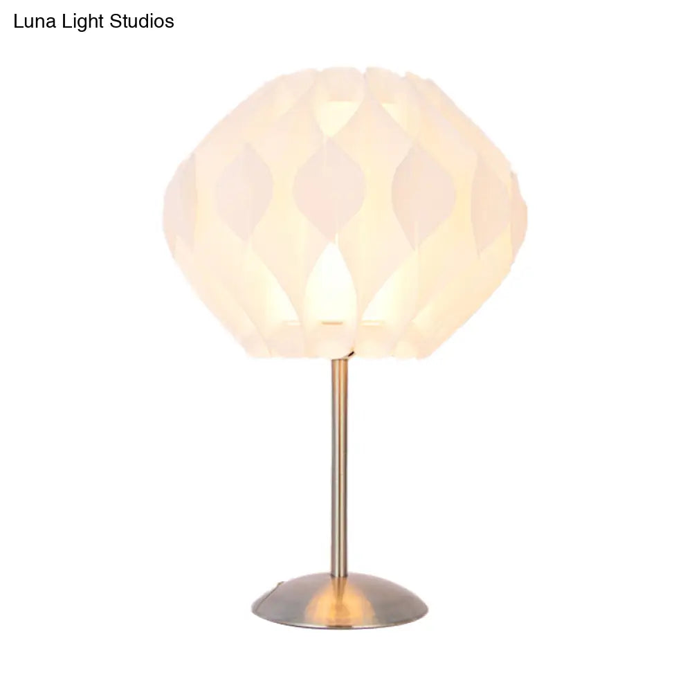 Modern White Led Nightstand Lamp - Blossom Table Light With Acrylic Design And Iron Base For Bedroom