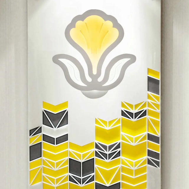 Modern White Led Wall Sconce: Floral Acrylic Light For Childs Bedroom