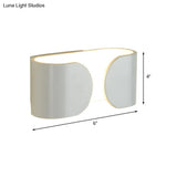 Modern White Led Wall Sconce With Curved Rectangle Design And Warm Light