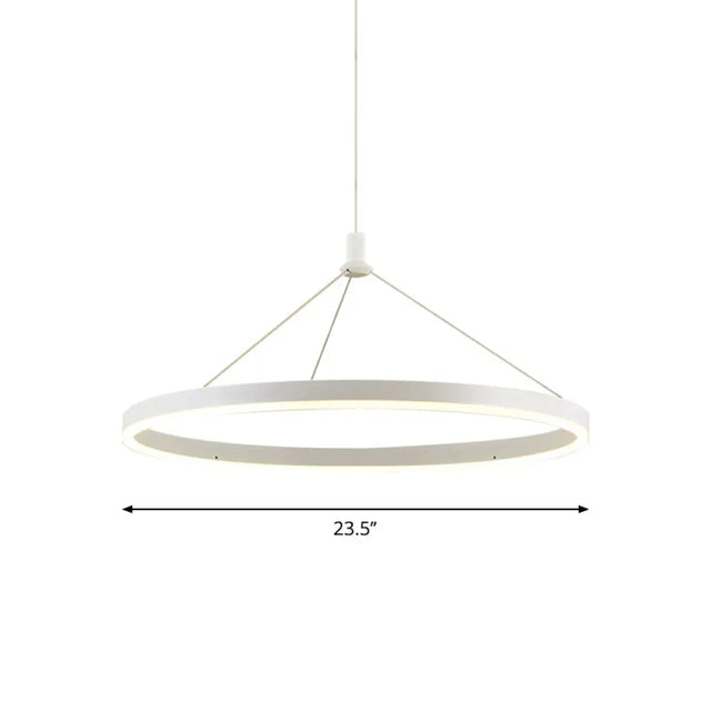 Adjustable Cord Grip Led Acrylic Pendant Chandelier- White Loop Design 12/16/47 Dia