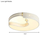 Modern White Metal Led Flushmount Ceiling Lamp For Living Room & Kitchen