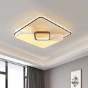 Modern White Rectangle Led Ceiling Light For Living Room - 19.5’/37.5’/42’ Wide / 19.5’