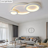 Modern White Ring And Oval Led Ceiling Light For Adult Child Room
