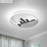 Modern White Round Led Acrylic Flush Mount Light Fixture With Warm/White Lighting