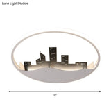 Modern White Round Led Acrylic Flush Mount Light Fixture With Warm/White Lighting