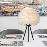 Modern White Small Desk Lamp With Flower Fabric Shade - 1 Head Living Room Table Light