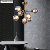 Modern White/Smoke Glass Bubble Pendant Light With 7/9 Lights - Perfect For Restaurants