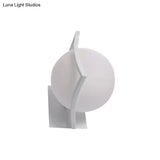 Modern White Sphere Opal Glass Kitchen Wall Sconce With 1 Light