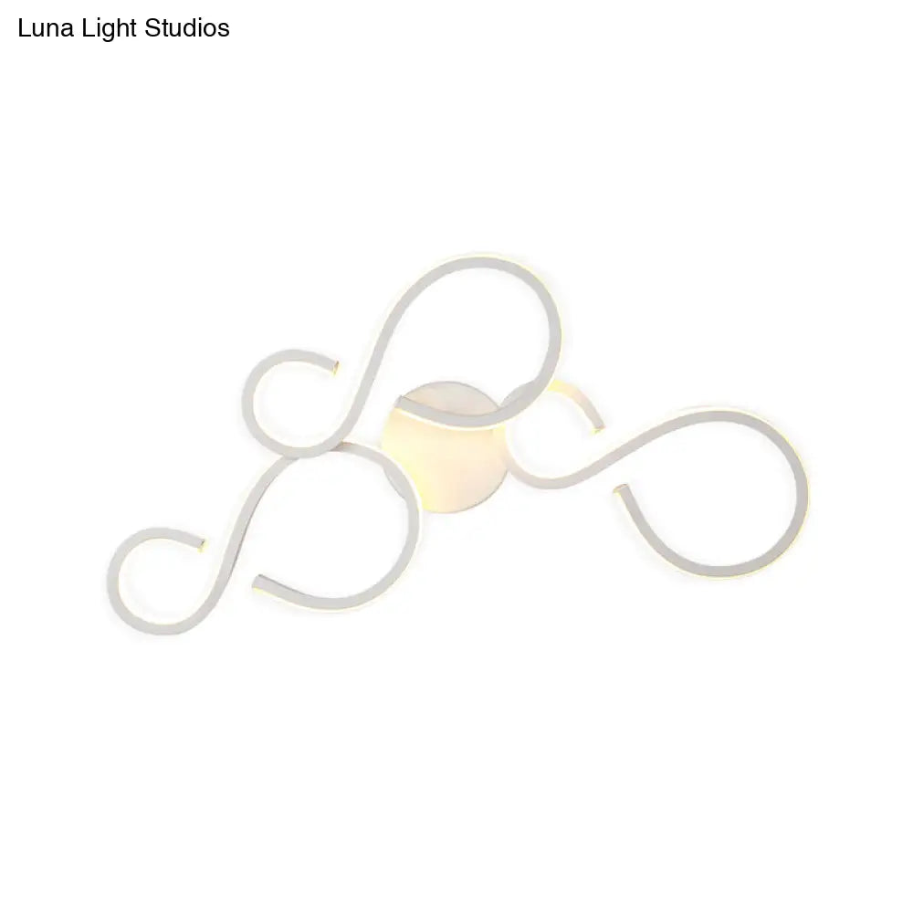 Modern White Spiral Wall Sconce Light With Acrylic Led For Living Room