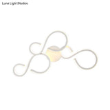 Modern White Spiral Wall Sconce Light With Acrylic Led For Living Room