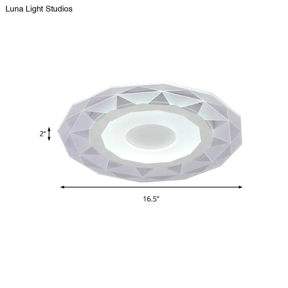 Modern White Sun Ceiling Light For Dining Room With Acrylic Flush Mount Design