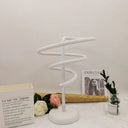 Modern White Swirly Led Desk Lamp With Metal Base - Minimalist Task Lighting Warm/White Light / Warm