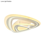 Modern White Triangle Acrylic Led Ceiling Light Fixture With Warm/White Lighting