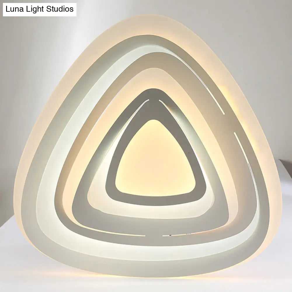 Modern White Triangle Acrylic Led Ceiling Light Fixture With Warm/White Lighting