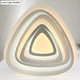 Modern White Triangle Acrylic Led Ceiling Light Fixture With Warm/White Lighting