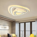 Modern White Triangle Acrylic Led Ceiling Light Fixture With Warm/White Lighting / Inner Outer Warm