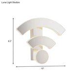 Modern Wifi Logo Sconce Light: Acrylic Led Wall Lamp In Warm/White Light For Bedroom