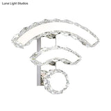 Modern Wifi Wall Mounted Black Crystal Led Sconce With Warm/White Lighting