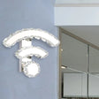 Modern Wifi Wall Mounted Black Crystal Led Sconce With Warm/White Lighting / White