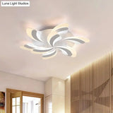 Modern Wing Ceiling Light: Stylish Acrylic Semi Flush Mount Fixture (9/12/15 Light Options) -