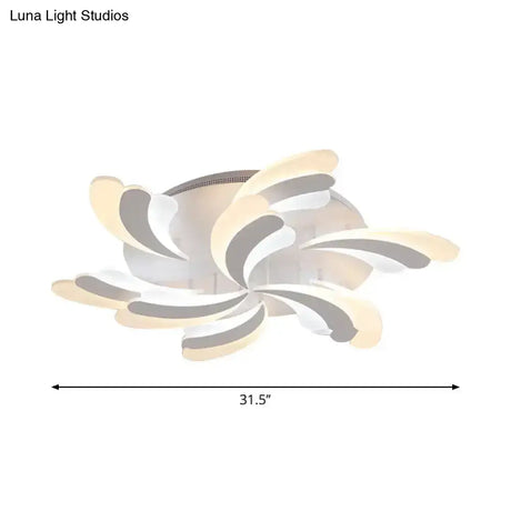Modern Wing Ceiling Light: Stylish Acrylic Semi Flush Mount Fixture (9/12/15 Light Options) -