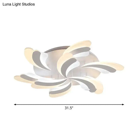 Modern Wing Ceiling Light: Stylish Acrylic Semi Flush Mount Fixture (9/12/15 Light Options) -