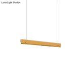 Modern Wood And Metal Rectangle Ceiling Pendant Light - 23.5’/35.5’/47’ Wide 1