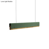 Modern Wood And Metal Rectangle Ceiling Pendant Light - 23.5’/35.5’/47’ Wide 1