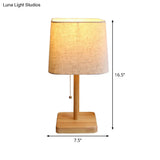 Modern Wood Desk Lamp With Fabric Shade - Ideal For Reading And Studying