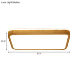 Modern Wood Flush Mount Led Lamp With Frosted Diffuser - Beige Natural Light Multiple Sizes