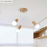 Modern Wood Semi Flush Mount Ceiling Light With Twisted Design For Bedroom
