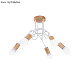 Modern Wood Semi Flush Mount Ceiling Light With Twisted Design For Bedroom