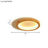 Modern Wooden Led Spotlight Flush Mount Ceiling Light For Living Room - 16’/23.5’ Width