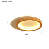 Modern Wooden Led Spotlight Flush Mount Ceiling Light For Living Room - 16’/23.5’ Width