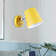Modern Yellow Sconce Light Fixture With Conical Metal Shade For Bedroom Wall