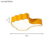 Modern Yellow Thumbs-Up Acrylic Flush Ceiling Light For Child’s Bedroom