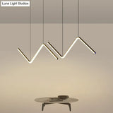 Modern Z-Shaped Led Pendant Light For Restaurants - Minimalist Aluminum Fixture