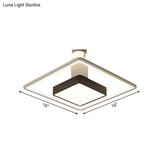 Modernism Square Led Flush Mount Ceiling Light In Black Warm/White 16’/19.5’ Wide