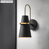 Modernism Tapered Sconce Light: Wall Mounted Lamp For Dining Room - Black/White/Blue