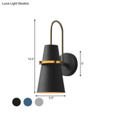 Modernism Tapered Sconce Light: Wall Mounted Lamp For Dining Room - Black/White/Blue