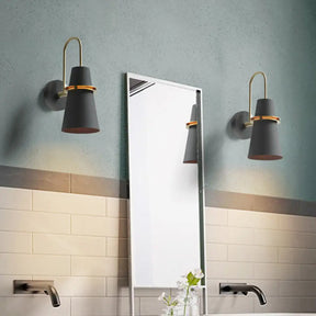 Modernism Tapered Sconce Light: Wall Mounted Lamp For Dining Room - Black/White/Blue Black