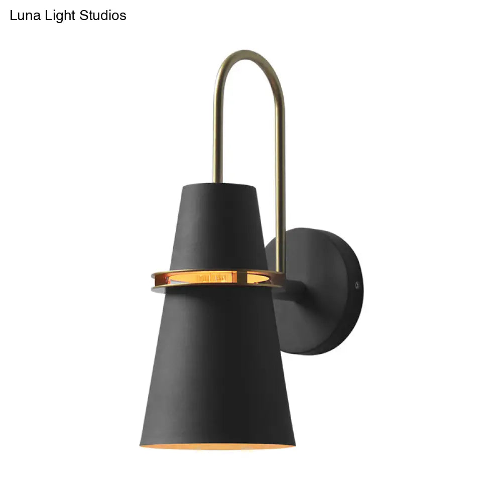 Modernism Tapered Sconce Light: Wall Mounted Lamp For Dining Room - Black/White/Blue