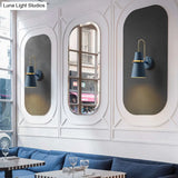 Modernism Tapered Sconce Light: Wall Mounted Lamp For Dining Room - Black/White/Blue
